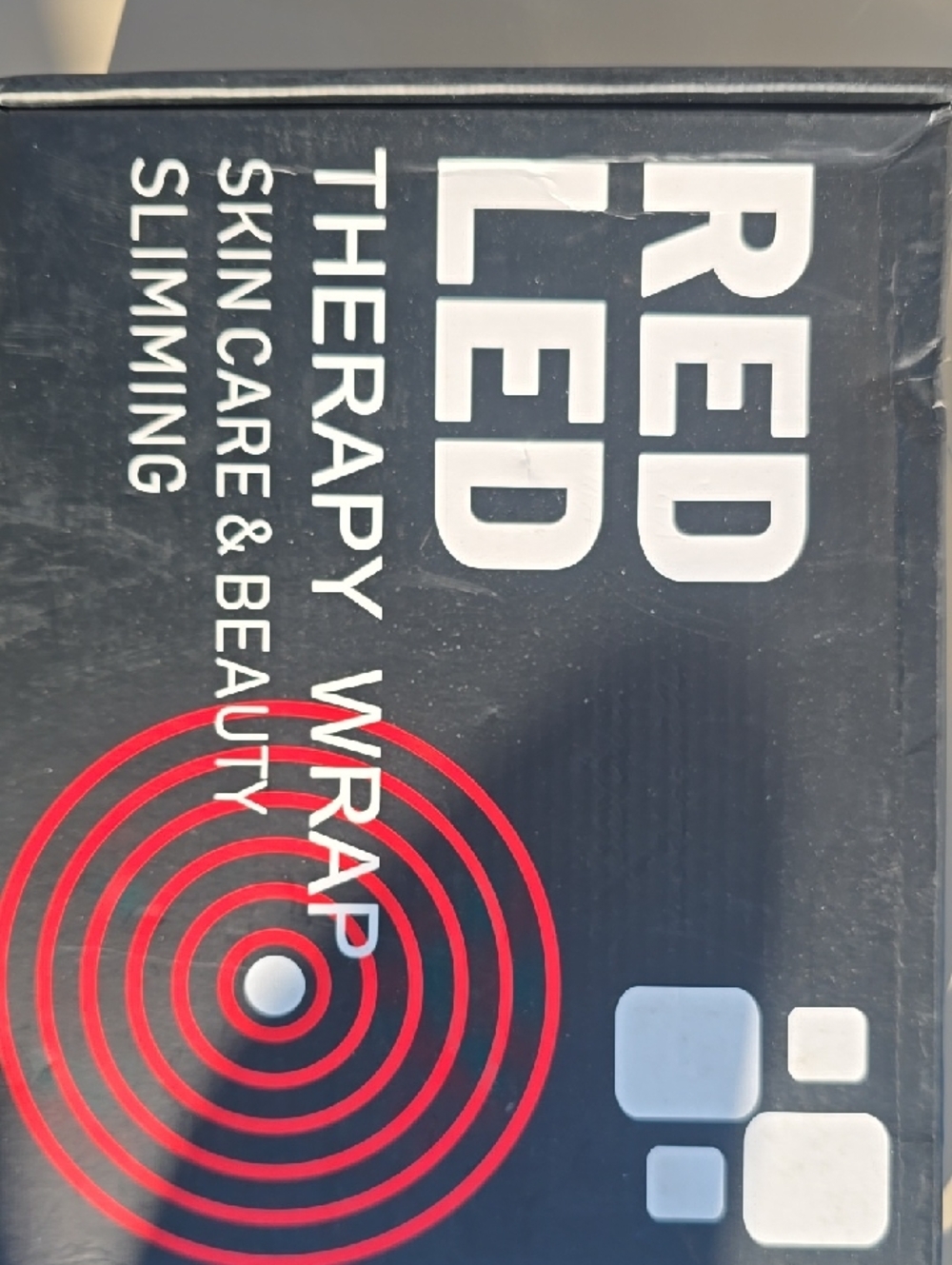 RED LED Therapy Wrap - Black with Red Accent